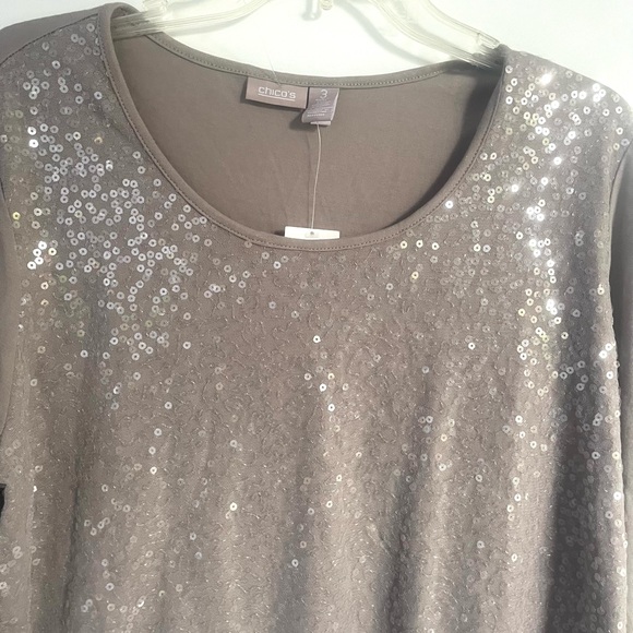 Chico's Sequin Shine Timeless Top - NWT - Picture 6 of 10